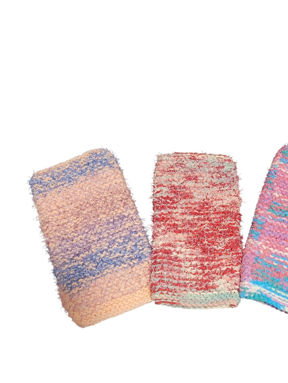 Handmade Exfoliating Bath Mitts – Set of 3